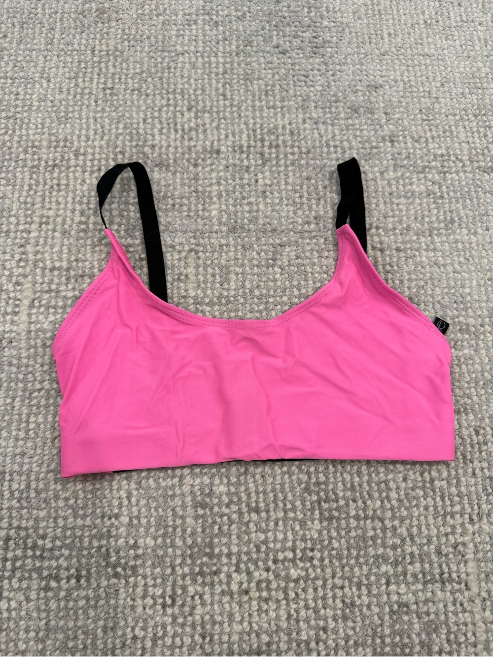Onzie Hot Pink Scoop Bralette with Black Straps